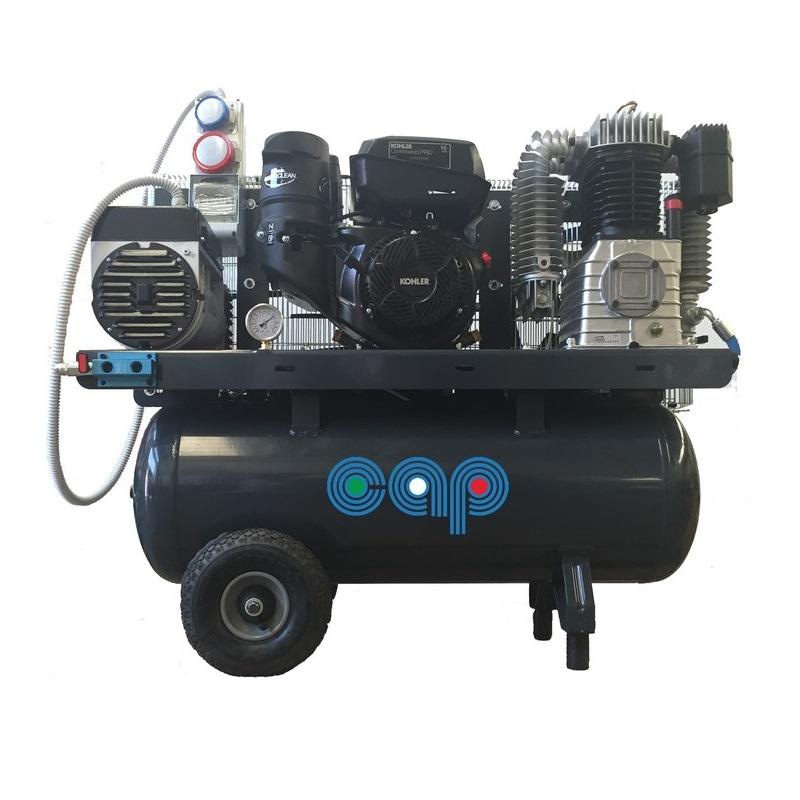 Compressor & generator combi. (benzine) 230v-6,5kVA, starter, ARCO-M-BE